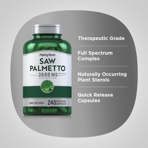 Saw Palmetto, 3600 mg (per serving), 240 Quick Release Capsules Benefits