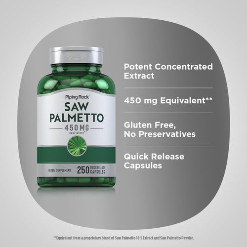 Saw Palmetto, 450 mg, 250 Quick Release Capsules Benefits