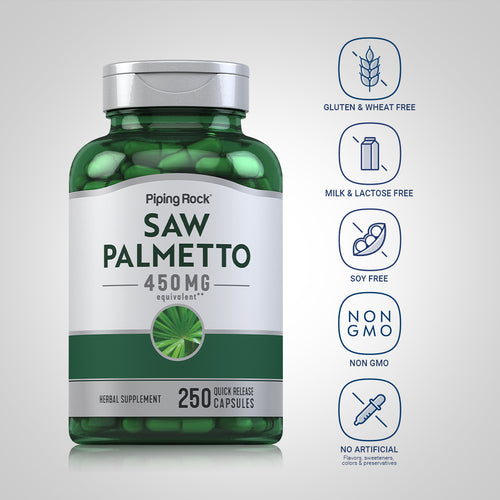 Saw Palmetto, 450 mg, 250 Quick Release Capsules Dietary Attributes
