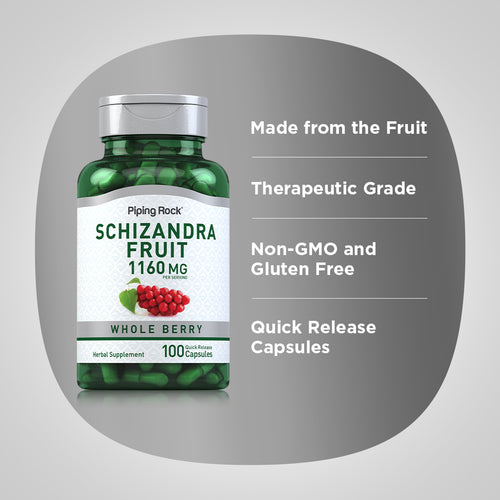Schizandra (Berry) Fruit, 1160 mg (per serving), 100 Quick Release Capsules Benefits