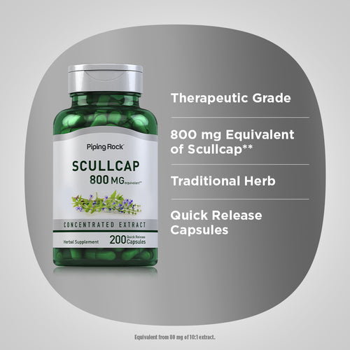 Scullcap Herb, 800 mg, 200 Quick Release Capsules Benefits