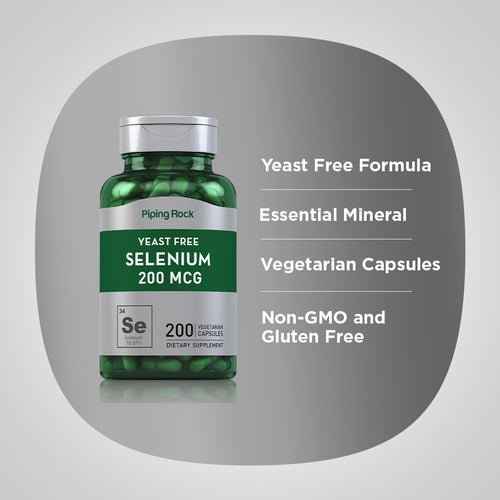 Selenium (Yeast Free), 200 mcg, 200 Vegetarian Capsules Benefits