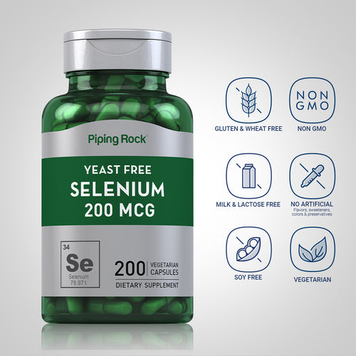 Selenium (Yeast Free), 200 mcg, 200 Vegetarian Capsules Dietary Attributes