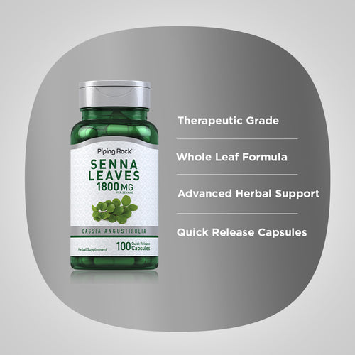 Senna Leaves, 1800 mg (per serving), 100 Quick Release Capsules Benefits