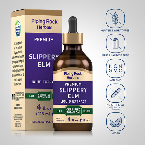 Slippery Elm Liquid Extract Alcohol Free, 4 fl oz (118 mL) Dropper Bottle Dietary Attributes 