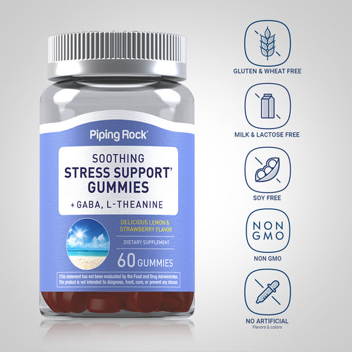 Soothing Stress Support + GABA & L-Theanine Gummies (Natural Lemon & Strawberry), 60 Gummies Dietary Attributes