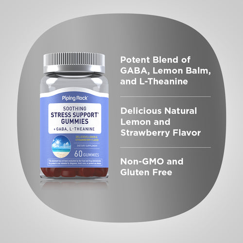 Soothing Stress Support + GABA & L-Theanine Gummies (Natural Lemon & Strawberry), 60 Gummies Benefits