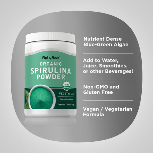 Spirulina Powder (Organic), 16 oz (454 g) Bottle Benefits