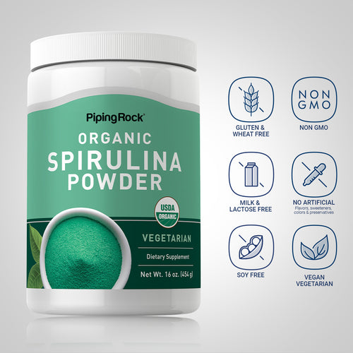 Spirulina Powder (Organic), 16 oz (454 g) Bottle Dietary Attributes