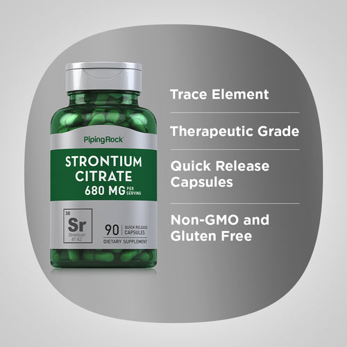 Strontium Citrate, 680 mg (per serving), 90 Quick Release Capsules Benefits