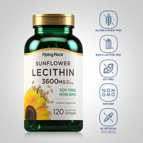 Sunflower Lecithin, 3600 mg (per serving), 200 Quick Release Softgels Dietary Attributes