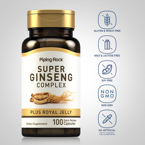 Super Ginseng Complex Plus Royal Jelly, 100 Quick Release Capsules Dietary Attributes