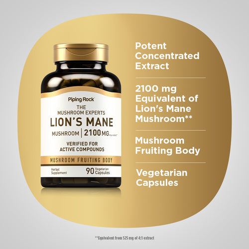 Super Lion's Mane Mushroom, 2100 mg, 90 Vegetarian Capsules Benefits