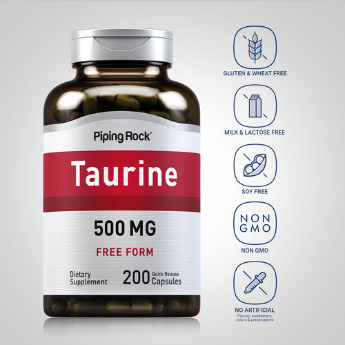 Taurine, 500 mg, 200 Quick Release Capsules Dietary Attributes