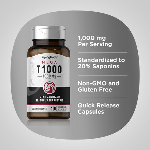 Tribulus Mega, 1000 mg (per serving), 100 Quick Release Capsules Benefits