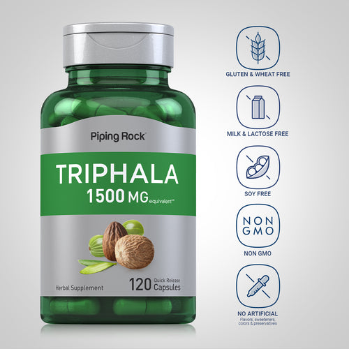 Triphala, 1500 mg, 120 Quick Release Capsules Dietary Attributes