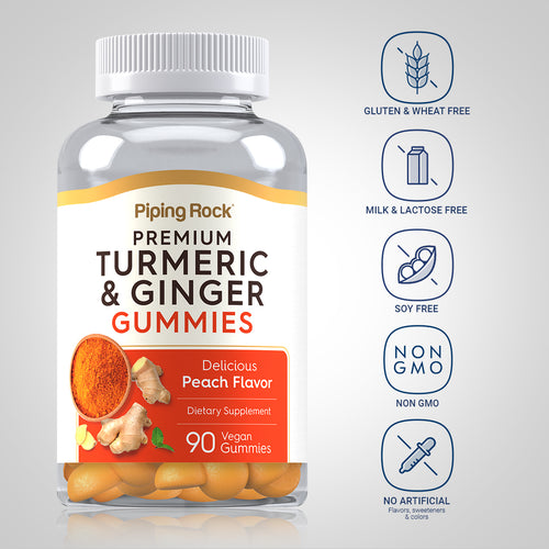 Turmeric & Ginger (Delicious Peach), 90 Vegan Gummies Dietary Attributes