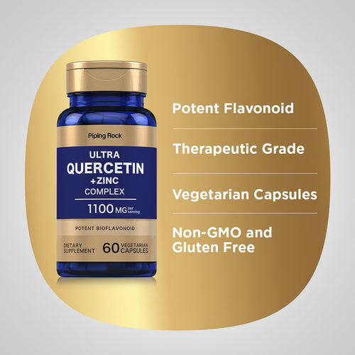 Ultra Quercetin plus Zinc Complex, 1100 mg (per serving), 60 Quick Release Capsules Benefits 