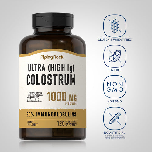 Ultra Colostrum (High IG), 1000 mg (per serving), 120 Quick Release Capsules Dietary Attribute