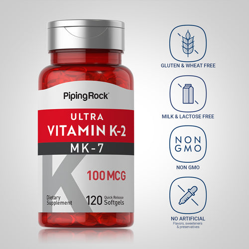 Ultra K2 with MK-7, 100 mcg, 120 Quick Release Softgels-Dietary Attribute