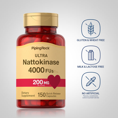 Ultra Nattokinase 4000 FU, 200 mg (per serving), 150 Quick Release Capsules  Dietary Attribute