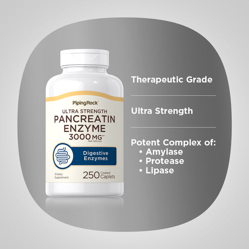 Ultra Strength Pancreatin Enzyme, 3000 mg (per serving), 250 Coated Caplets Benefits