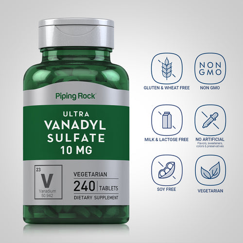 Ultra Vanadyl Complex (Vanadium), 10 mg, 240 Vegetarian Tablets Dietary Attributes