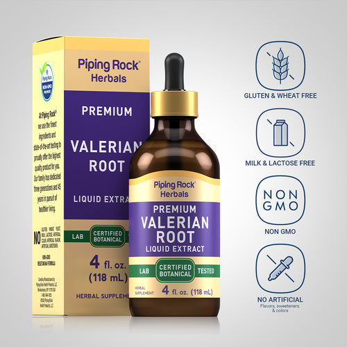 Valerian Root Liquid Extract Alcohol Free, 4 fl oz (118 mL) Dropper Bottle Dietary Attributes