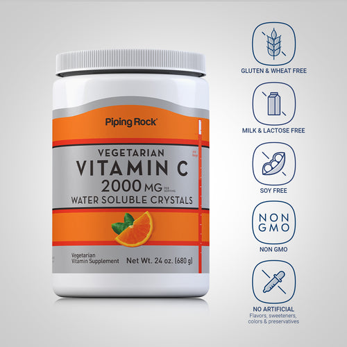 Vitamin C Powder, 2000 mg, 24 oz (680 g) Bottle Dietary Attributes