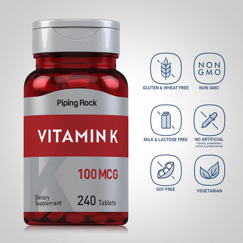Vitamin K, 100 mcg, 240 Tablets Dietary Attributes