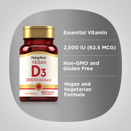 Vitamin D3 (Vegan), 2500 IU, 90 Vegetarian Capsules Benefits
