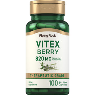 Vitex (Chasteberry Fruit), 820 mg (per serving), 100 Quick Release Capsules