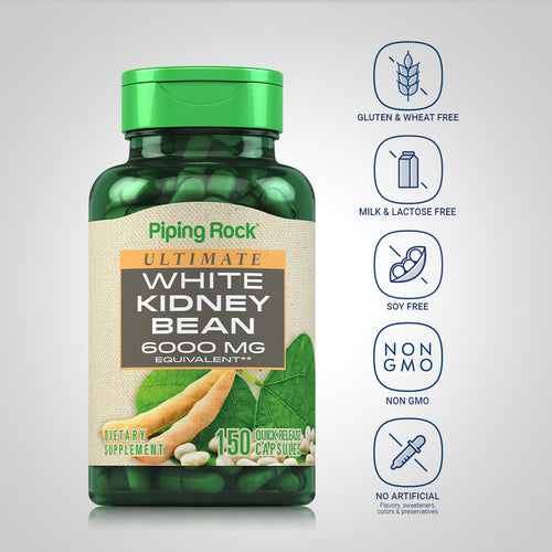 White Kidney Bean, 6000 mg, 150 Quick Release Capsules Dietary Attributes