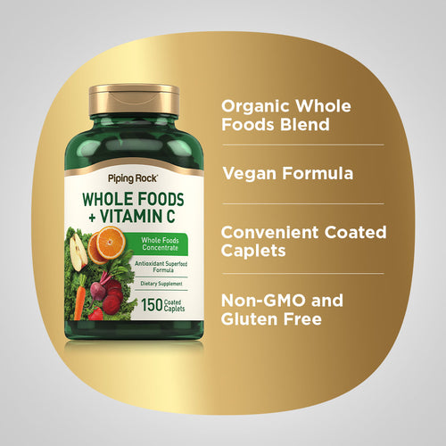 Whole Foods + Vitamin C, 150 Coated Caplets Benefits