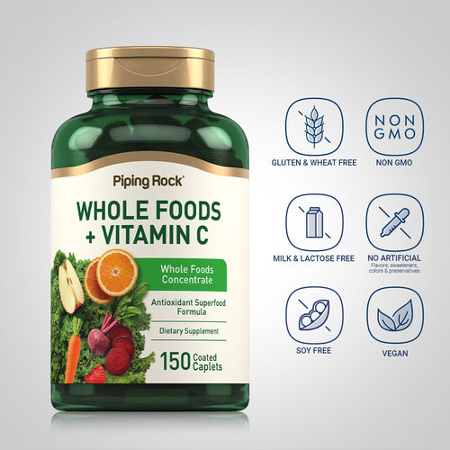 Whole Foods + Vitamin C, 150 Coated Caplets Dietary Attributes 