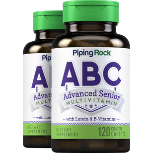 ABC Advanced Senior with Lutein & Lycopene, 120 Coated Caplets, 2  Bottles