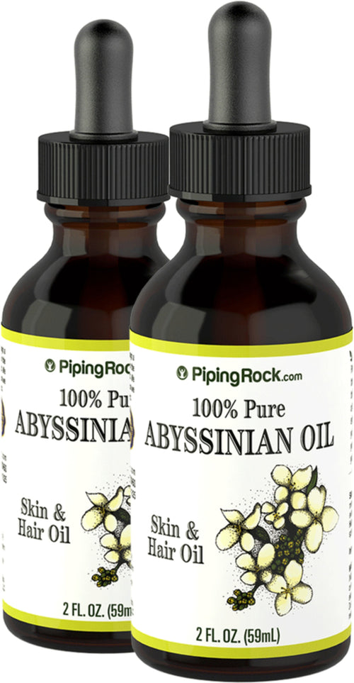 Huile d'Abyssinie 100 % pure,  2 onces liquides 59 ml Compte-gouttes en verre 2 Compte-gouttes en verre