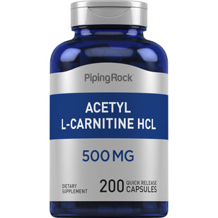 Acetil L-carnitina  500 mg 200 Cápsulas de Rápida Absorção     