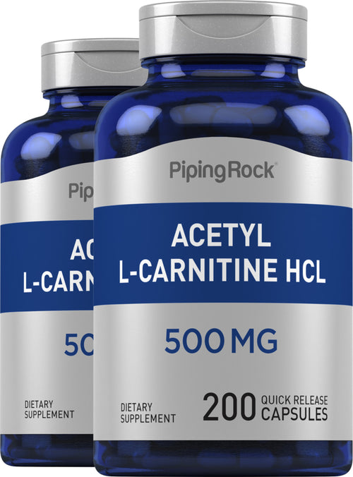 Acetyl L-Carnitine, 500 mg, 200 Quick Release Capsules, 2  Bottles