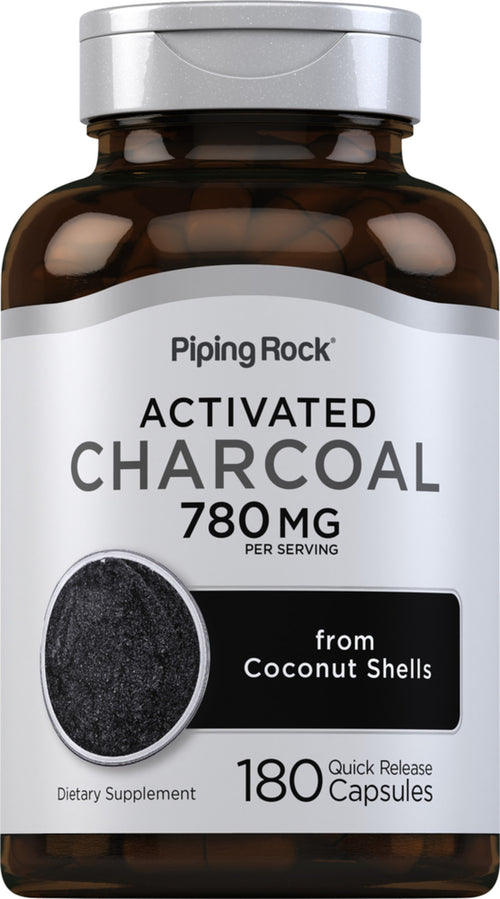 Activated Charcoal 780 mg (ต่อการเสิร์ฟ) 180 แคปซูลแบบปล่อยตัวยาเร็ว     