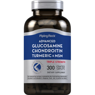 Advanced Triple Strength Glucosamine Chondroitin MSM Plus Turmeric, 300 Coated Caplets