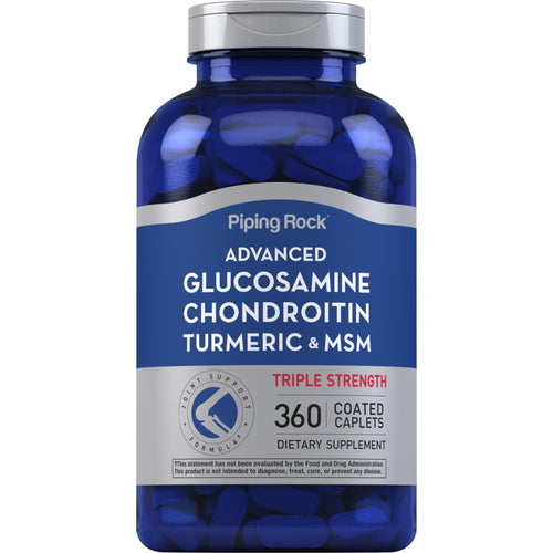 Glucozamină Condroitină MSM Plus cu triplă putere cu formulă avansată Turmeric 360 Tablete cu înveliş solubil protejate       