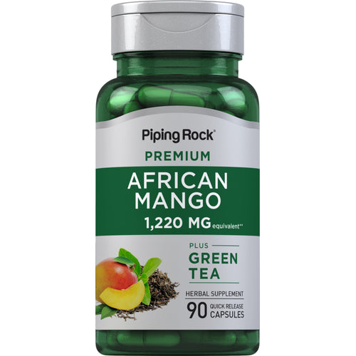 強力アフリカ マンゴー& 緑茶 1220 mg 90 速放性カプセル     