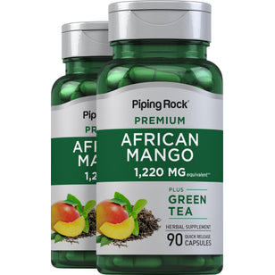 African Mango & Green Tea, 1220 mg, 90 Quick Release Capsules, 2  Bottles
