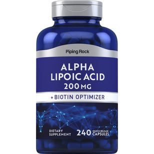 Kwas alfa liponowy plus optymalizator biotyny 200 mg 240 Kapsułki o szybkim uwalnianiu     