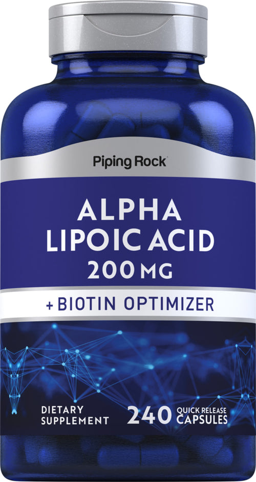 Alpha-Liponsäure plus Biotin-Optimierer 200 mg 240 Kapseln mit schneller Freisetzung     