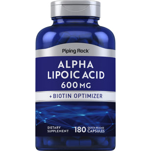 Alfa-lipóico y optimizador de biotina 600 mg 180 Cápsulas de liberación rápida     