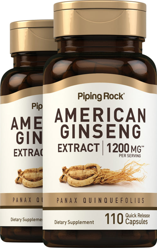 American Ginseng, 1200 mg (per serving), 110 Quick Release Capsules, 2  Bottles