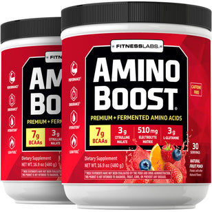 Amino Boost BCAA Powder (Natural Fruit Punch), 16.9 oz (480 g) Bottle, 2  Bottles