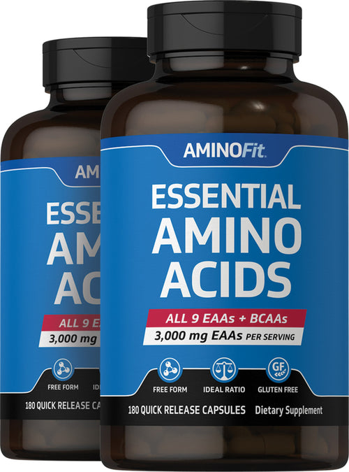 AminoFit Essential Amino Acids, 180 Quick Release Capsules, 2  Bottles